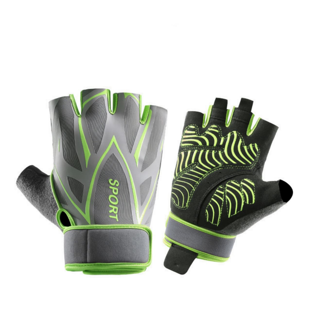 Gym Gloves with wrist support strap (unisex) Gym Gloves With Wrist Support Strap Green | Gym Gloves