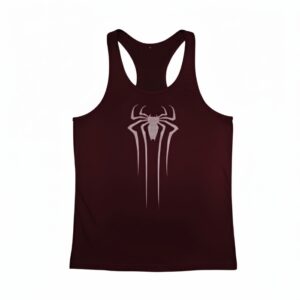 Wine red tank top with spider design | Men's Activewear | Tanktop | sleeveless t-shirt